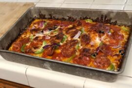 Finally got the non circle pizza to NOT stick on the pan thanks to you all (11th pizza made)!