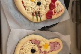 saw some pizzas in similar styles in here, we had to give this hellokitty pizza a try🥰🍕