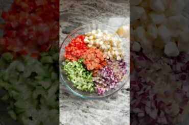 high protein pasta salad! 🥗💪🏼🫑 #pastasalad #cooking