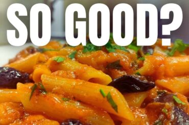Italian Eggplant Pasta with Olives | This Simple Recipe Is Insanely Good