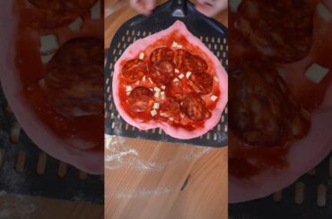 Pink Heart Shaped Pizza for Valentine’s Day #pizza