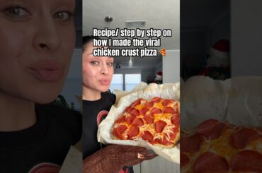Tried the viral (chicken crust 🍕) #pizza #cooking #highproteinmeals #fyp #lowcalorie