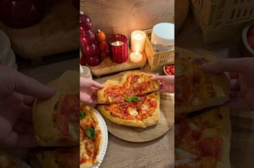 Heart-shaped pizza time 🙂‍↕️🍕#baking