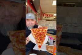 Trying the Hot Honey Pepperoni Pizza @Pizza King #food #foodie #shorts #fyp #damnfooddude