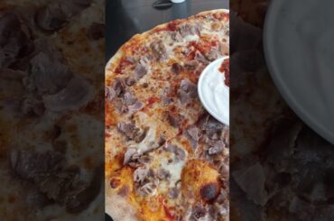 Italian pizza with kebab #foryou #streetfood #pizza #cuisine