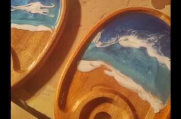 Creating Resin Artwork on Italian Crystal Wine Glasses and Appetizer Plates.