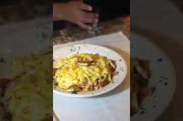 Fettuccine Alfredo with Breaded Chicken 😋 Come wine and dine at Angelina’s this weekend 🍝