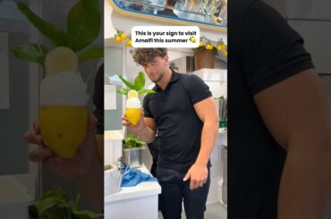 Viral lemon sorbet in Amalfi🍋#amalficoast #italy #italia #gelato #shortsfeed