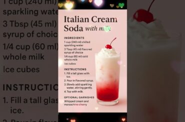 Italian Cream Soda Recipe 🥤✨ #Shorts #ItalianCreamSoda #DrinkTok #EasyRecipes #RetroDrinks
