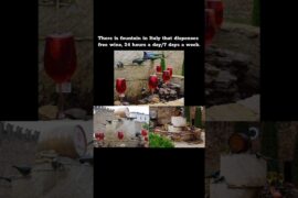 Free Wine Fountain in Italy – Flowing 24/7 🍷⛲ #youtubeshorts