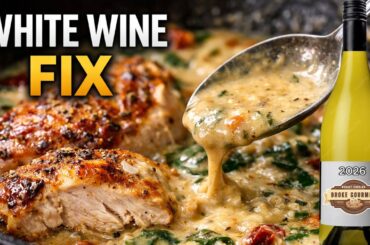 Creamy Tuscan Chicken with White Wine Pan Sauce | Broke Gourmet