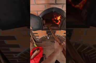POV Baking a Pizza in a Brick oven part 2!#pov #asmr #pizza #cheflife #shorts #cooking #cool #chef