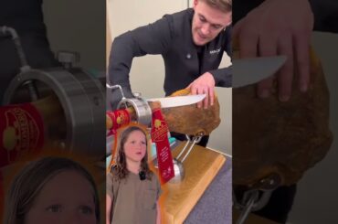 Wait… is this Italian prosciutto? 👀🇪🇸  #romeoreacts #romeoeats