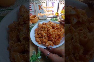 red sauce Creamy macaroni pasta recipe😋......... #food #recipe #foodshorts #cooking #shorts #short