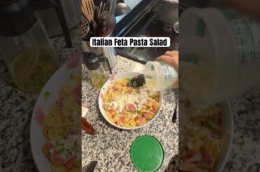 Easy feta pasta salad with Italian dressing #budgetmeals #cooking #easyrecipe