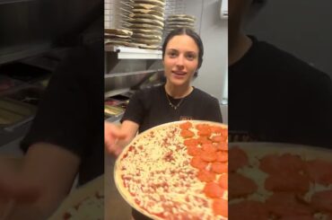 Pizza girl on the pizza table today she can do it all. Thin is in baby at Ian and Kye’s Pizza.