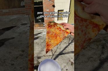 pov a huge slice of pizza under $4 #nyc #pizza #streetfood #foodie #newyorkpizza #citylife #foodtok