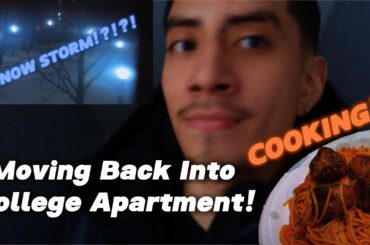 Moving Back Into College Vlog | SNOWSTORM!!! | Cooking authentic italian food ?!?!