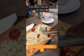 The best halal food in italy | cheese & onion PIZZA