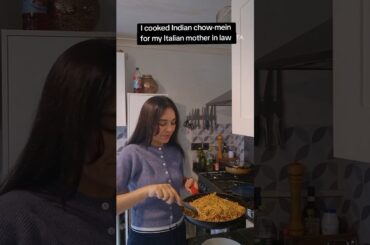 Cooking chow-mein for my mother in law #indian #italy #cooking #uk #secondmarriage