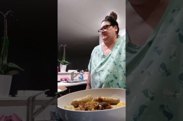 Cooking Italian Sausage, Eggplant 🍆 and Hash Browns