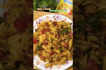 Spicy 🥵 masala pasta macaroni maggi #recipe #cookingmannat #youtubeshort