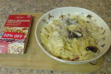 Ham & Mushroom Tagliatelle - Cucina - Aldi - £1.25p reduced price - Italian Food Review