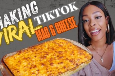 Trying Tini's tiktok VIRAL mac and cheese #macandcheese #viral #tiktokviral #cooking