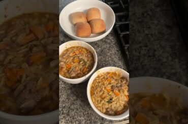 love a cozy meal when we are stuck at home. ❤️ #souprecipe #italianweddingsoup #dinner #dinneridea