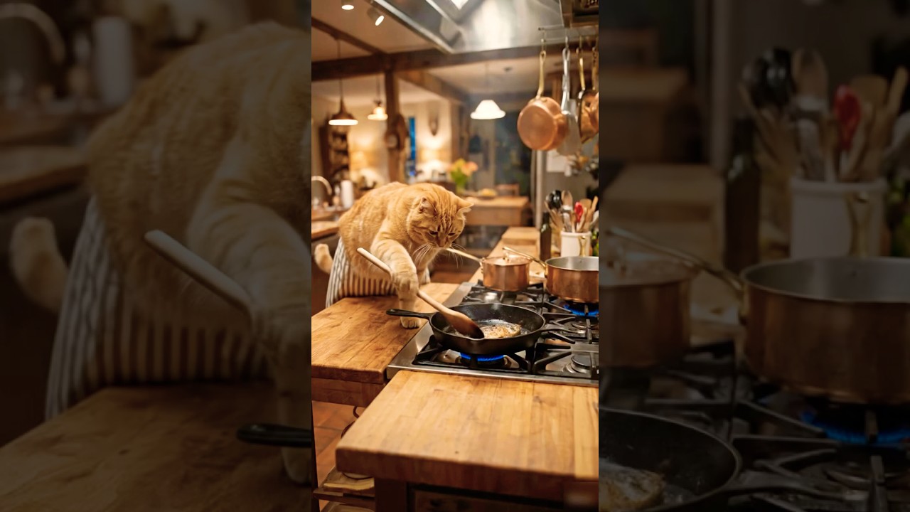 Cat cooking an Italian dish #shorts #cat #kitten #cooking Cat cooking an Italian dish #shorts #cat #kitten #cooking