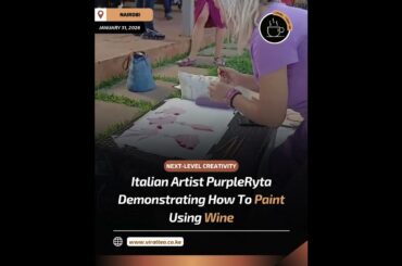 Italian Artist Showing Kenyans How To Paint With Wine