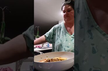 Cooking Italian Sausage, Eggplant 🍆 and Hashbrowns