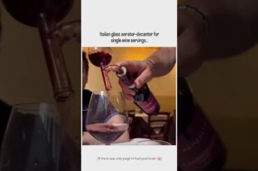 Italian glass aerator-decanter for single wine servings #shorts