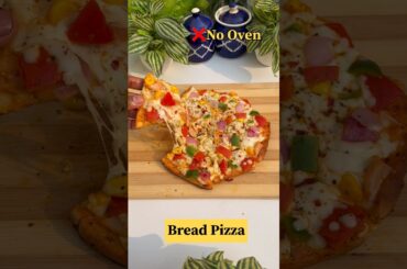 No oven sirf 10 minute me bread pizza recipe #shorts #viral #youtubeshorts