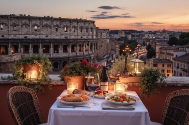 Romantic Italian Dinner with Colosseum View | Traditional Mediterranean Music