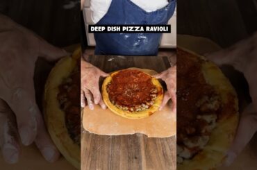 Entire Deep Dish PIZZA Ravioli #italianfood #italian #recipe #pasta