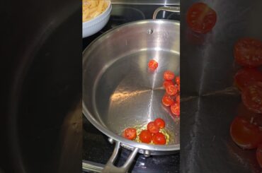 Holy mackerel pasta in a stainless steel pan