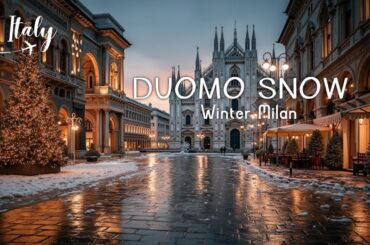 Winter Italian Music for Cozy Evenings ~ Milan Snow Scenery | Relax & Romantic Ambiance