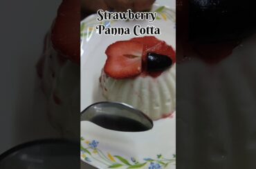 Italian Dessert Strawberry Panna Cotta for your valentines #shorts #recipe