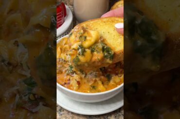 Spicy Italian Sausage Tortellini Soup is perfect for a cold winter night! 🤗 #soup #comfortfood