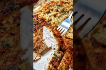 Grilled Chicken with Creamy Cheesy Pasta 😍 #pasta #chicken #recipes