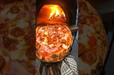 POV Making a Pancetta,Pepperoni and Sweetcorn Pizza! 🍕 🔥#deliveroo #pizza #pov #viral #satisfying