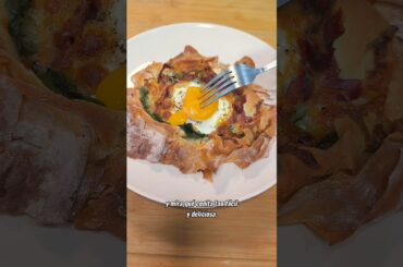 Cena fácil y sana con pasta filo‼️#recetas #recetasfaciles #cena #alimentacionsaludable #huevos