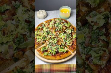 Chicken Ceasar Pizza🔥 full recipe linked in bio! #pizzalover #pizza #easyrecipe #italianrecipes