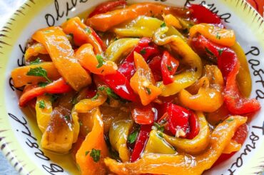 Delicious Marinated Roasted Sweet Peppers - Italian Recipe