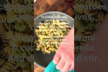 Next up for Super Bowl Snack Week is Italian pasta salad! #cooking #swiftie