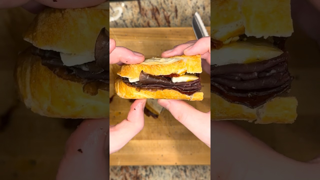 Fresh Baguette Sandwich: Bresola, Parm, Sun-dried Tomatoes, Calabrian Chiles. #lunch #italian #meat Fresh Baguette Sandwich: Bresola, Parm, Sun-dried Tomatoes, Calabrian Chiles. #lunch #italian #meat