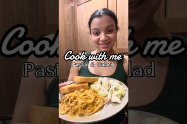 Cook with me | Italian sausage pasta & Salad #trending #dinner #cooking #sahm