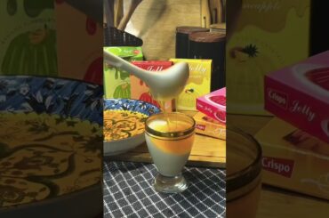 Panna Cotta with jellies 🍓🍌🥭 #food #cooking #trending #recipe 🌹