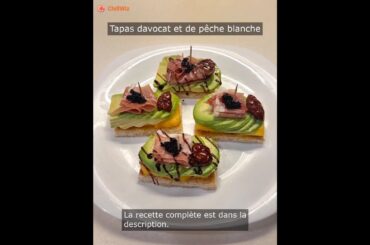 Tapas d'avocat et de pêche blanche